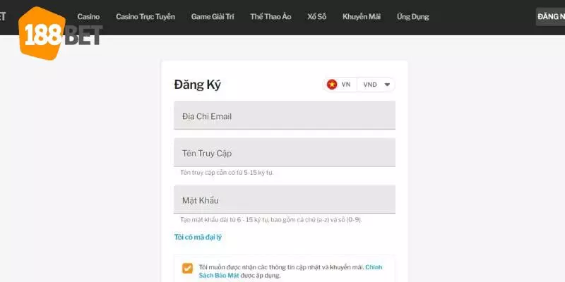 3 bước mở account 188BET đơn giản